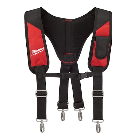 Milwaukee Tool Padded Suspension Rig, Red/Black, 1680D Ballistic Nylon 48-22-8145